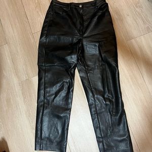 Aritzia vegan leather Melina pant black size 14 altered to a size 12 worn once